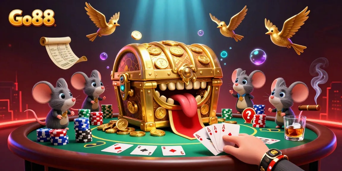 Experience thrilling wins at Go88 with vibrant casino elements and captivating characters.
