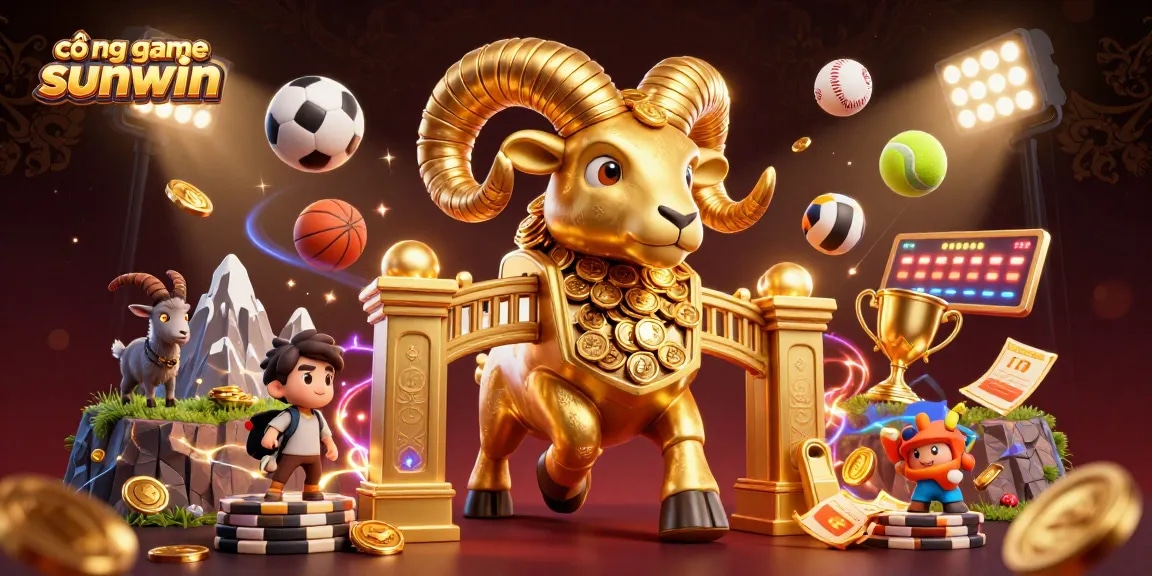 Experience thrilling gaming at cổng game sunwin with dynamic golden ram and vibrant sports elements!