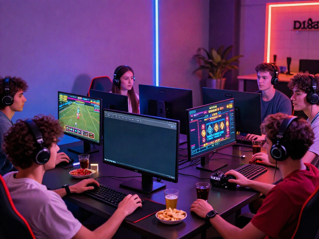 Friends enjoying DA88 online gaming experience with sports and casino games.