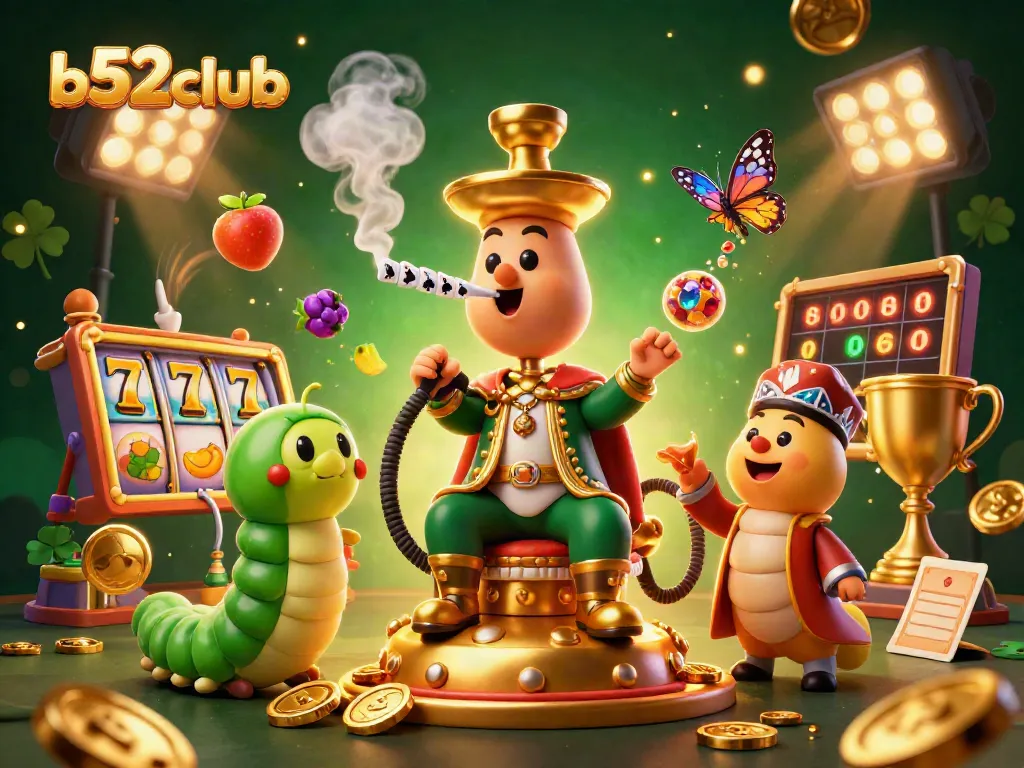 Experience thrilling action with b52club in a vibrant casino scene featuring colorful slot elements.