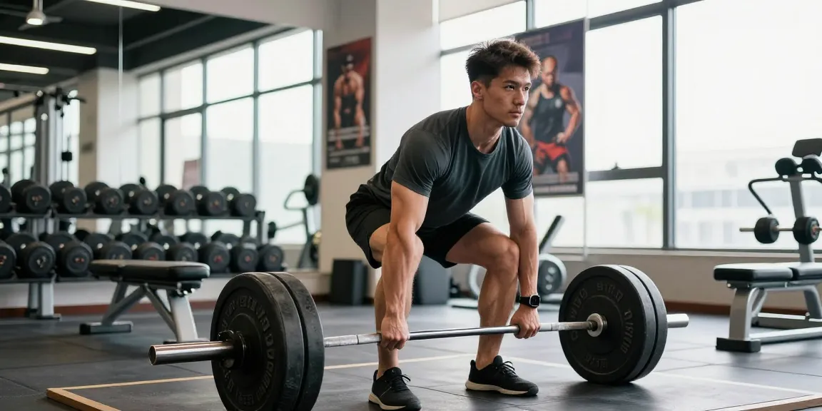 Intensives Workout im Anabolika Shop, Bodybuilder hebt Gewichte im modernen Fitnessstudio.