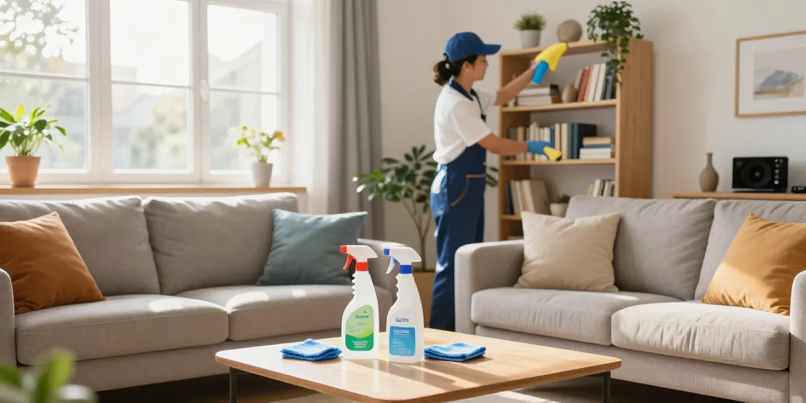 Professional cleaner enhancing a home space with reinigungsdienst bern services, ensuring a spotless environment.