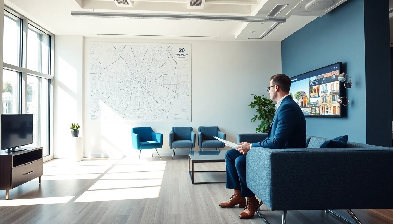Immobilienmakler Frankfurt Dornbusch berät Kunden in modernem Büro mit ansprechendem Ambiente.
