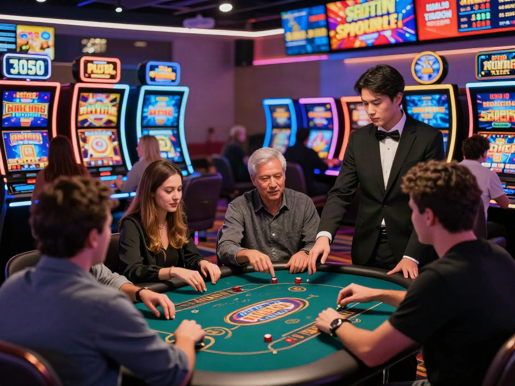 Exciting Nbet online casino gaming scene with diverse players at vibrant tables.