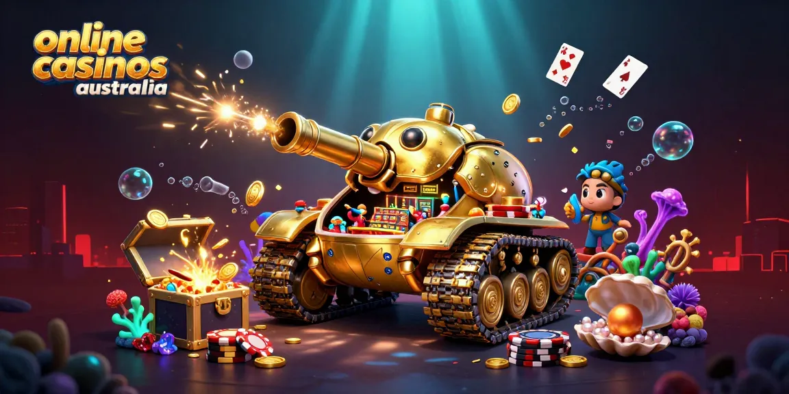 Experience excitement with an ultra-detailed illustration of online casinos Australia featuring a vibrant, packed casino scene.
