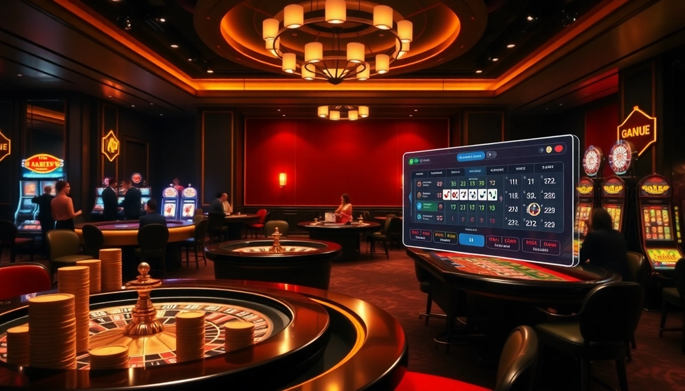 Experience thrilling gameplay at https://www.11jili7.com/ with luxurious casino elements like poker chips and roulette wheels.