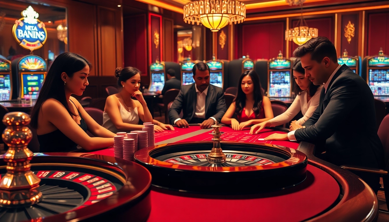 Experience the thrill of casino gaming at https://kjc.money/, featuring luxury tables, poker chips, and excitement.